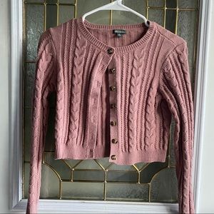 Dusty purple/pink cropped cardigan